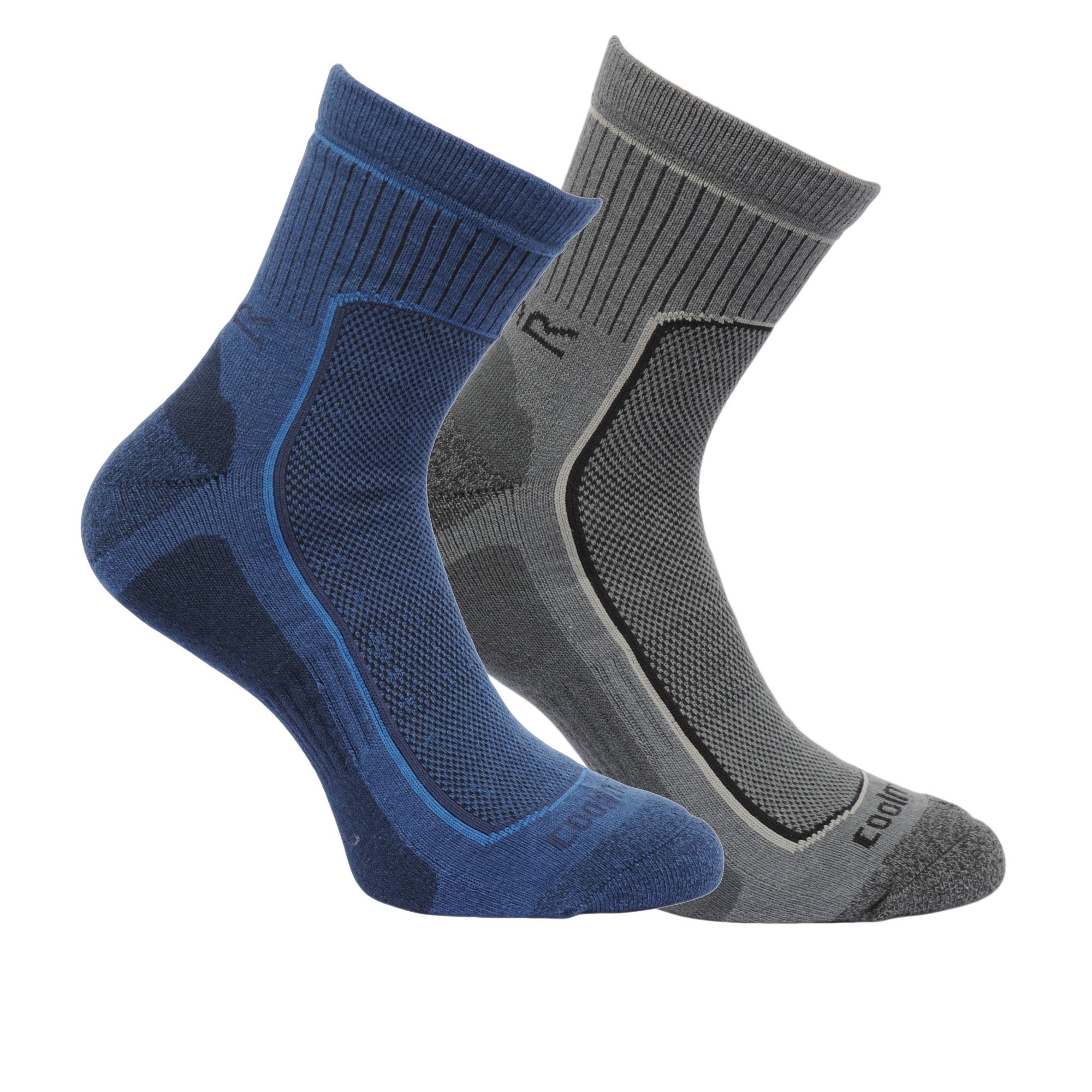 Regatta Active Lifestyle Socks Twin Pack Dark Denim/Granite Size 9-12
