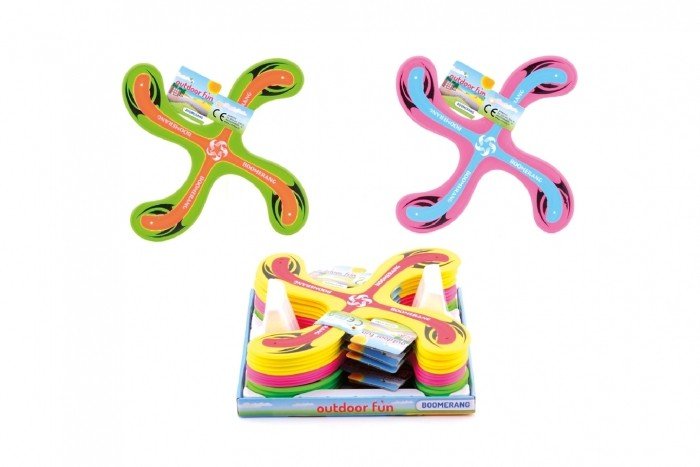 Rubber Flying 4 Point Boomerang 4 Assorted Colours