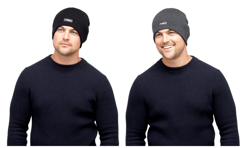 RJM Mens Thinsulate Beanie - without turn up - black or grey