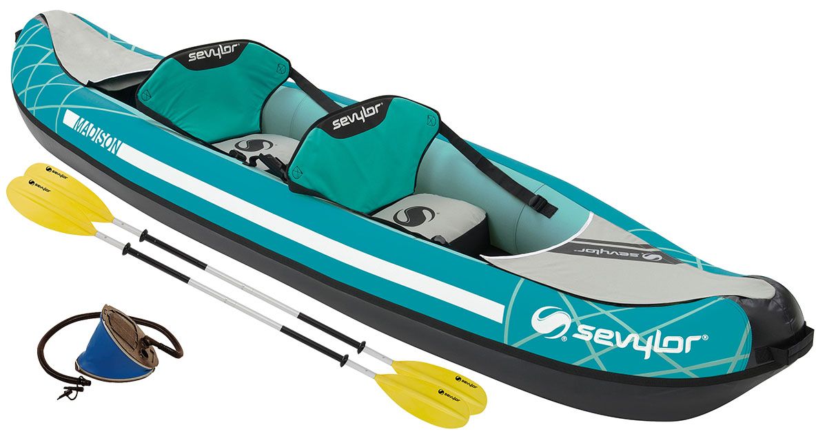 Sevylor Madison Inflatable Kayak Kit 2 Man c/w 2 Paddles & Pump