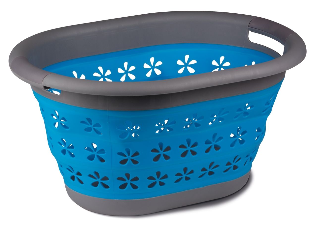 Kampa Collapsible Laundry Basket Blue 50 x 37.5 x 27cm