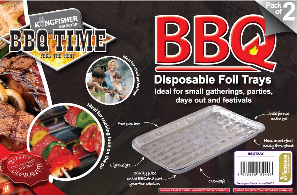 Kingfisher Disposable BBQ Foil Trays Twin Pack