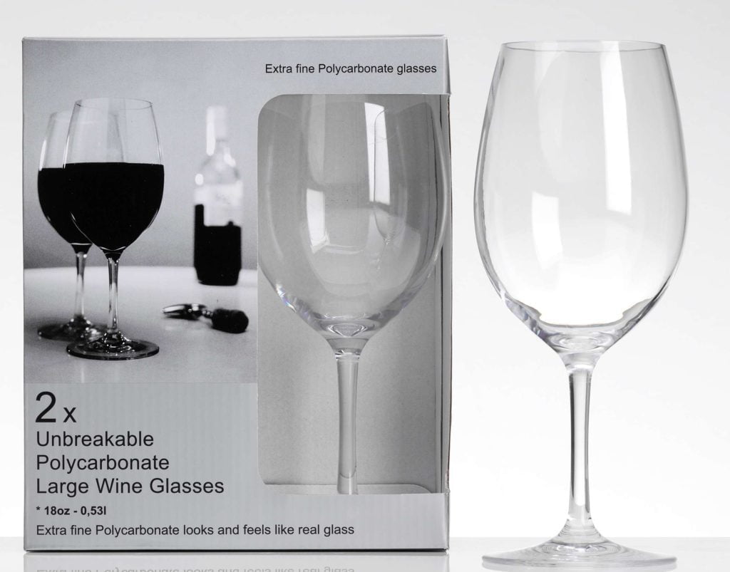 Flamefield Large Wine Glass - 2pk Unbreakable Polycarbonate