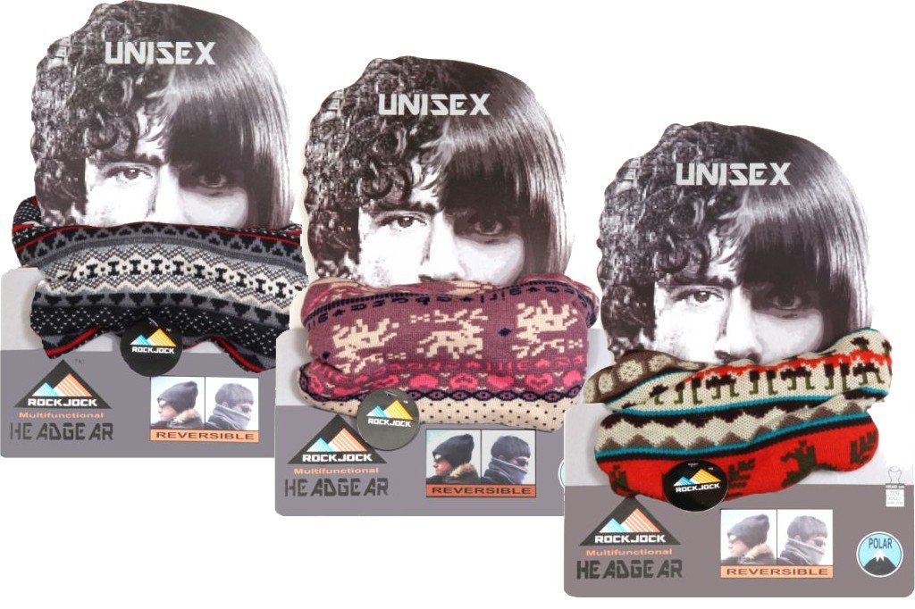 Unisex Knitted Multifunction Neck Warmer Fleece Lining