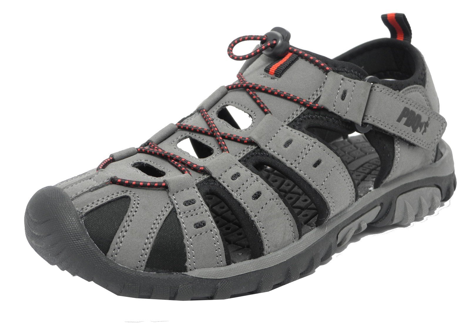 PDQ Mens Trail Sandals (Grey/Red)
