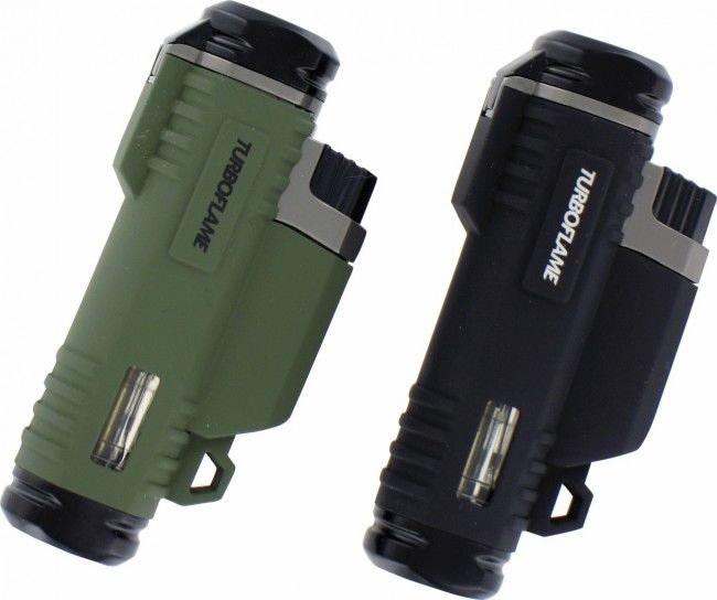 Highlander Turbo Lighter with Twin Flame Black