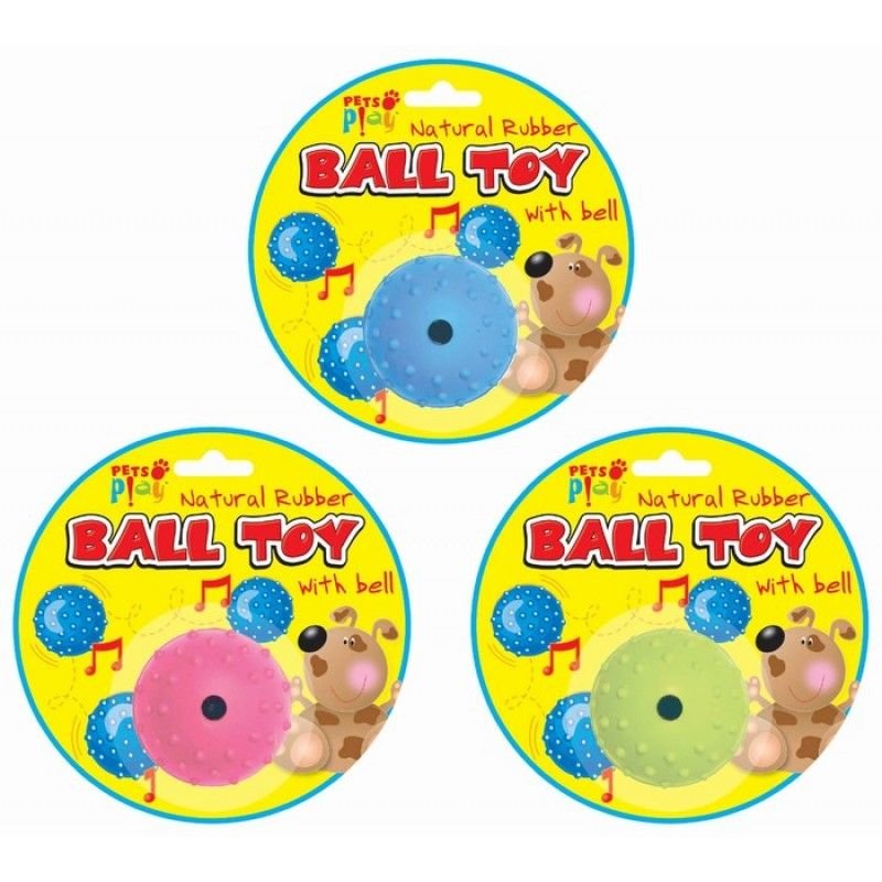 Pet Ball Toy with Bell - Choice of 3 colours