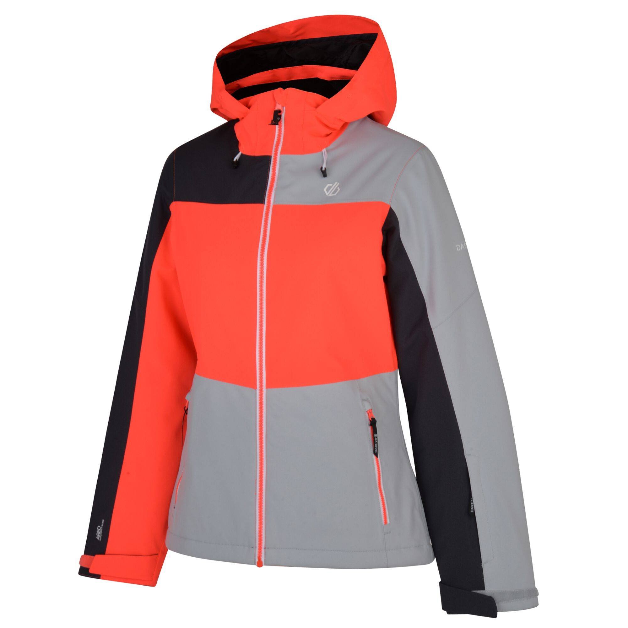 Dare2b Purview Womens Ski Jacket (Argent Grey/Coral/Ebony Grey)
