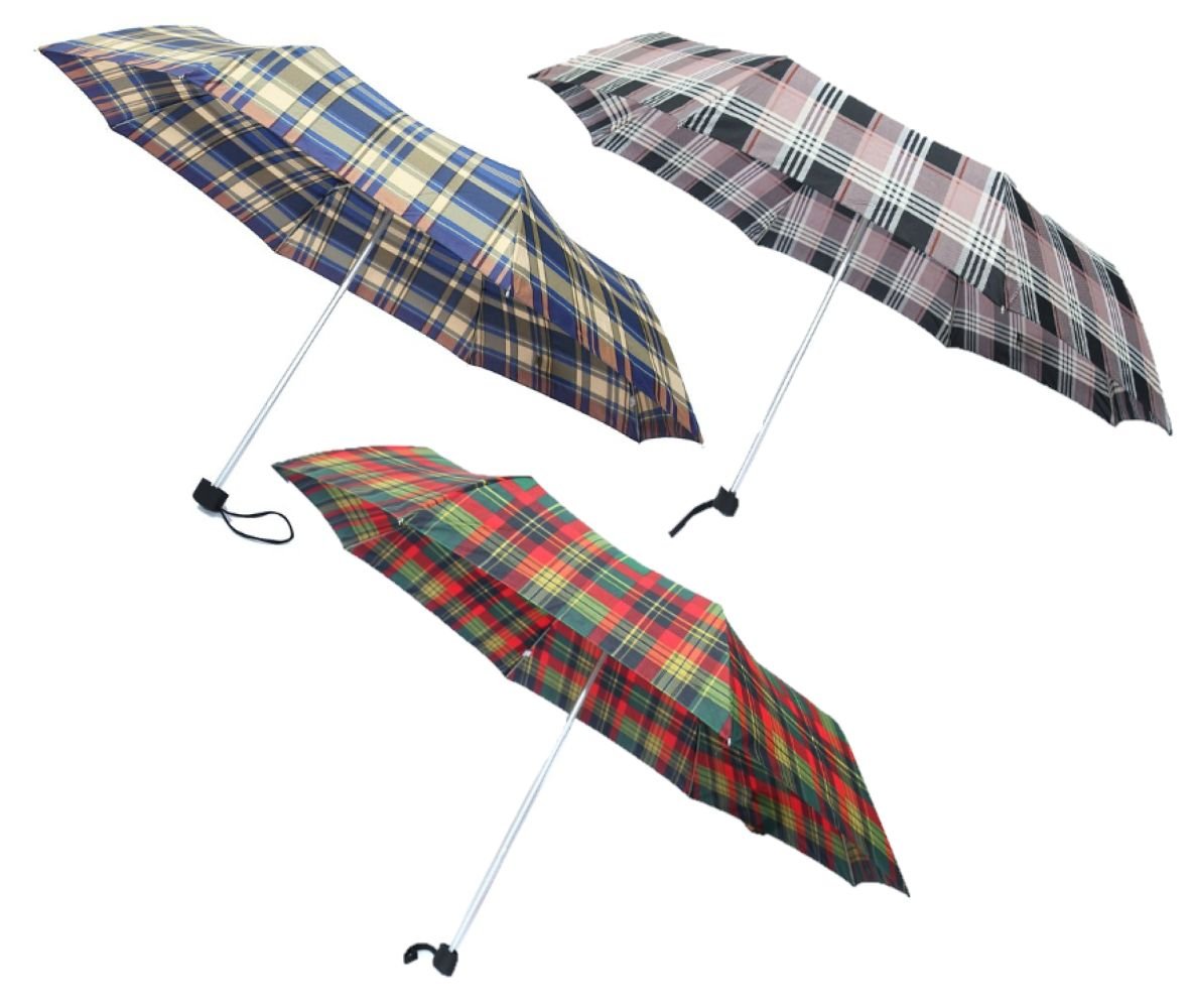 Check Design Folding Umbrella 3 Colour Choices