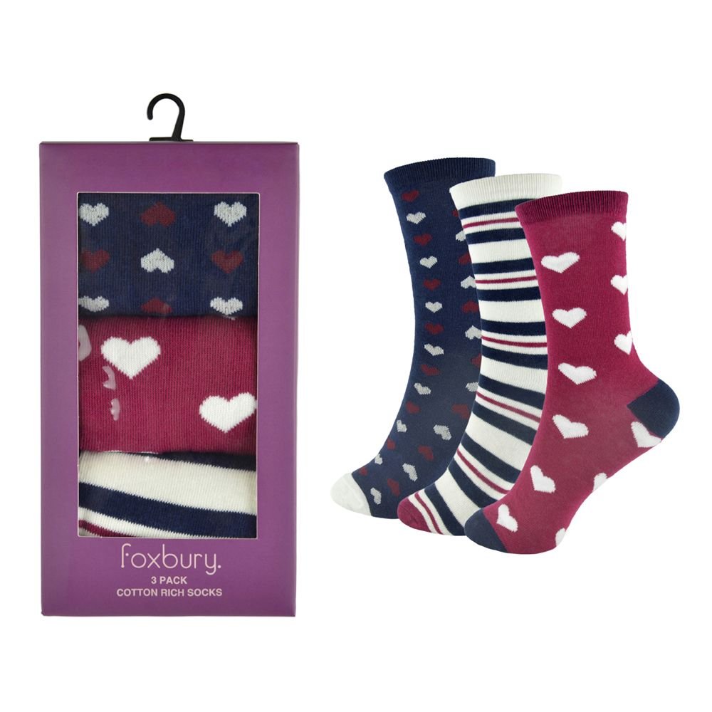Ladies 3 Pack Boxed Socks
