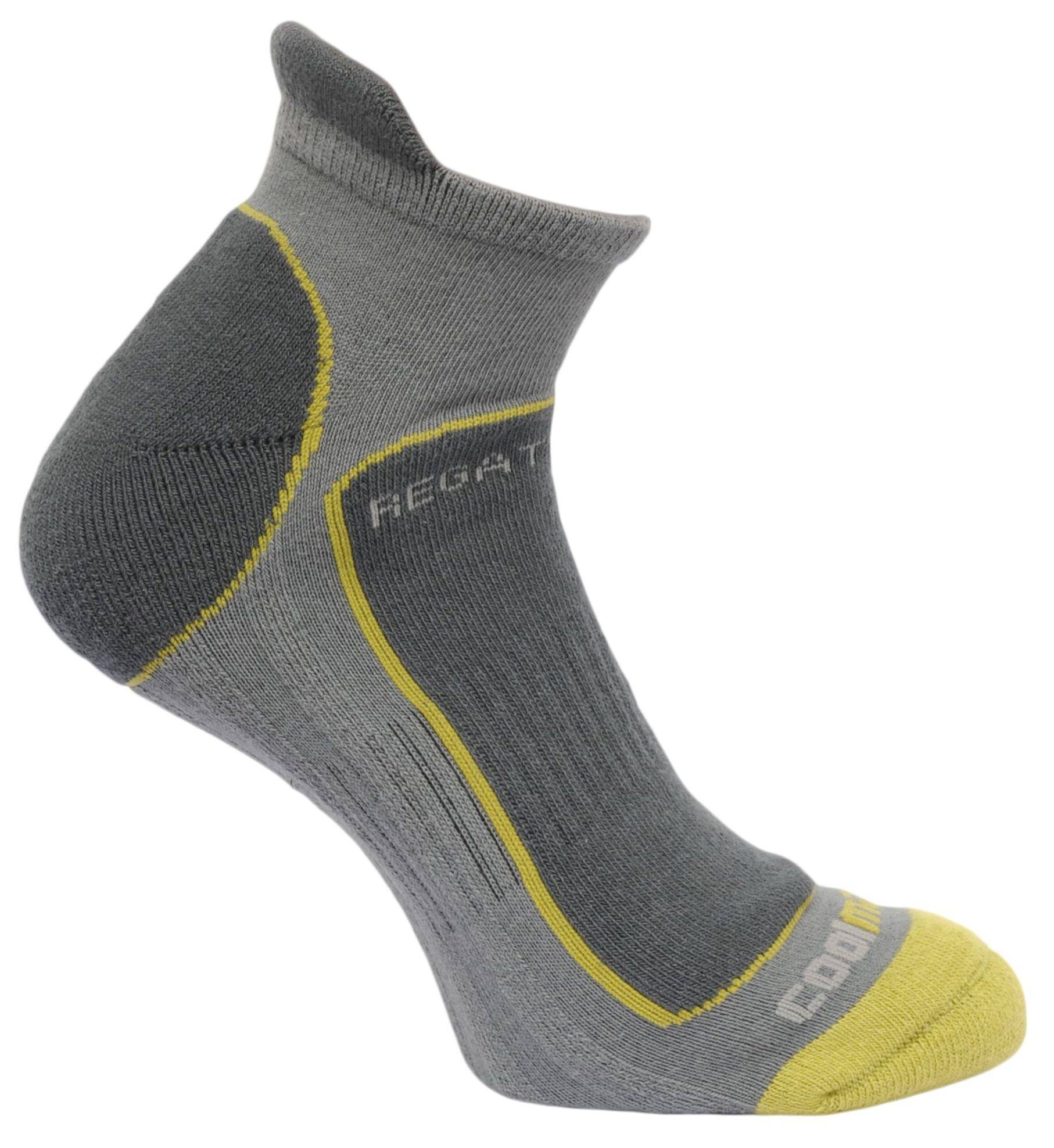 Regatta Mens Trail Runner Socks Granite/Oasis Green Size 6-8