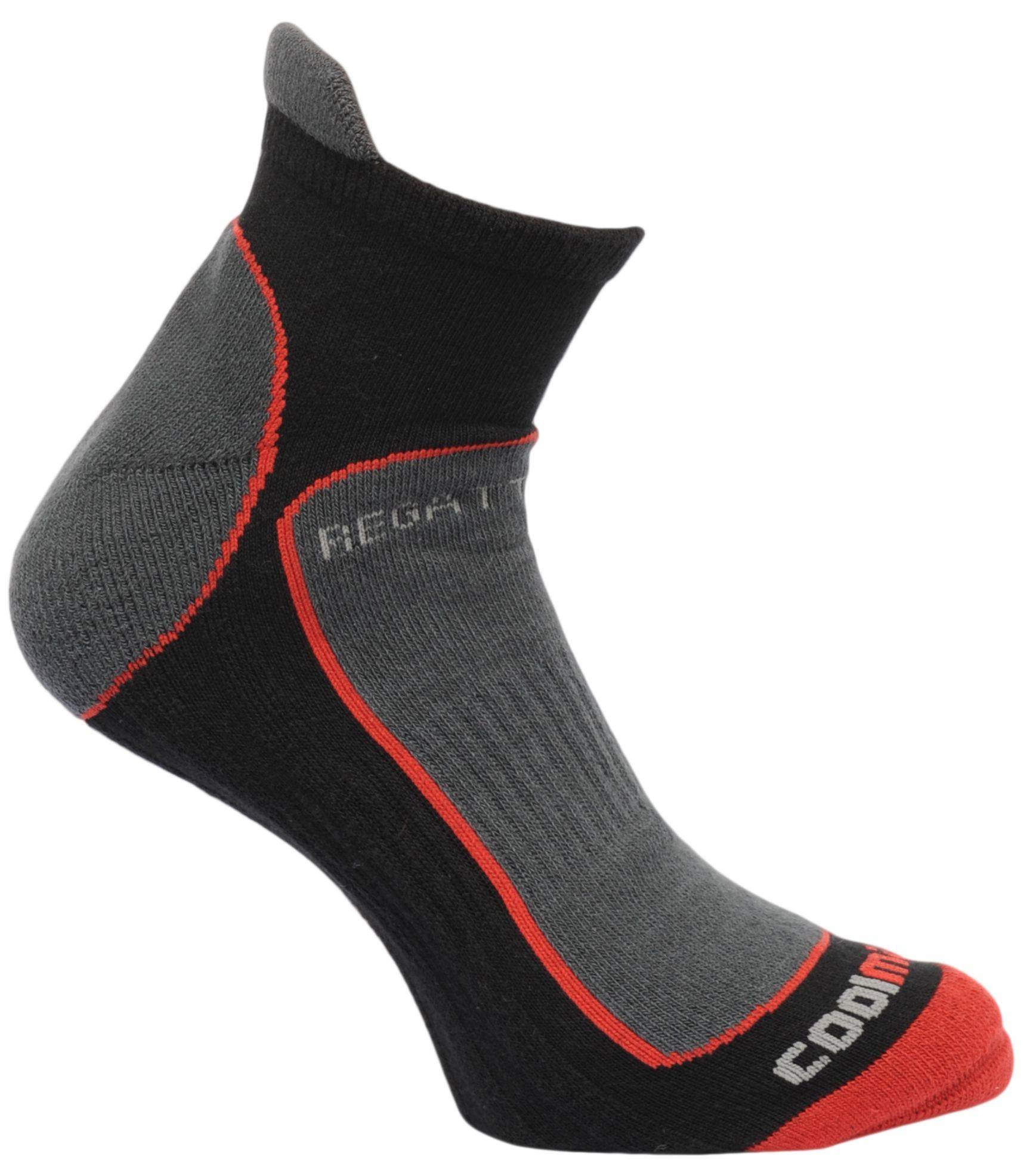 Regatta Mens Trail Runner Socks Black/Senator Red Size 6-8