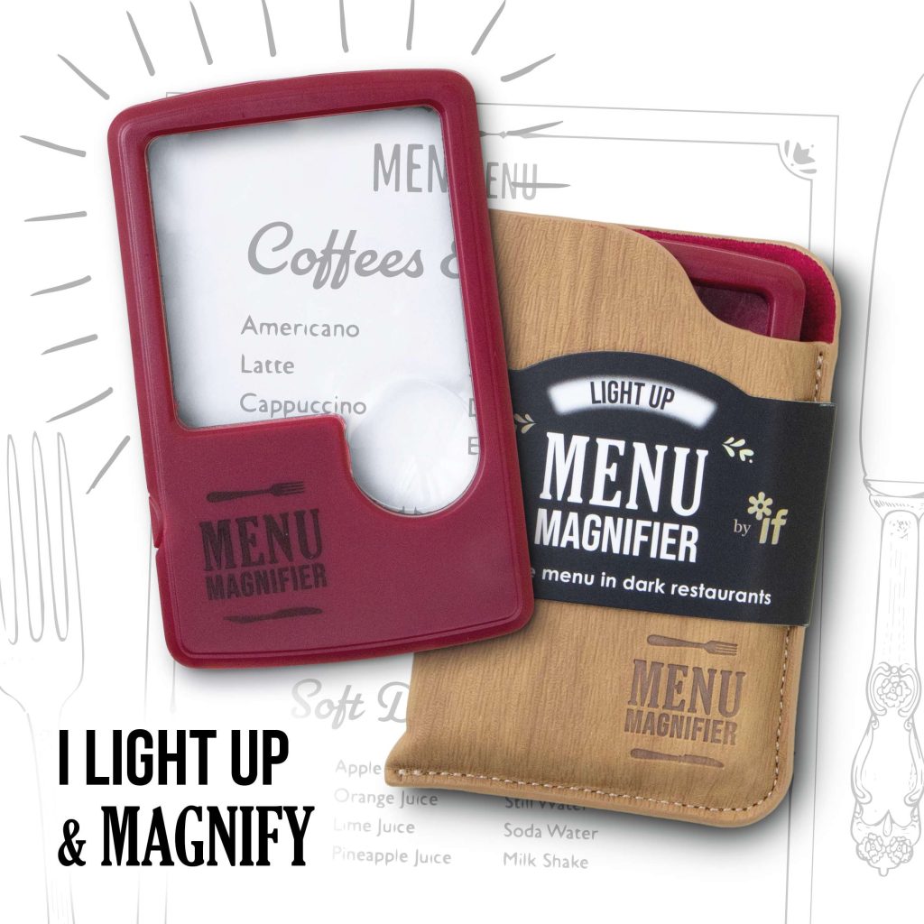 Light Up Menu Magnifier Wine - with Carry Pouch
