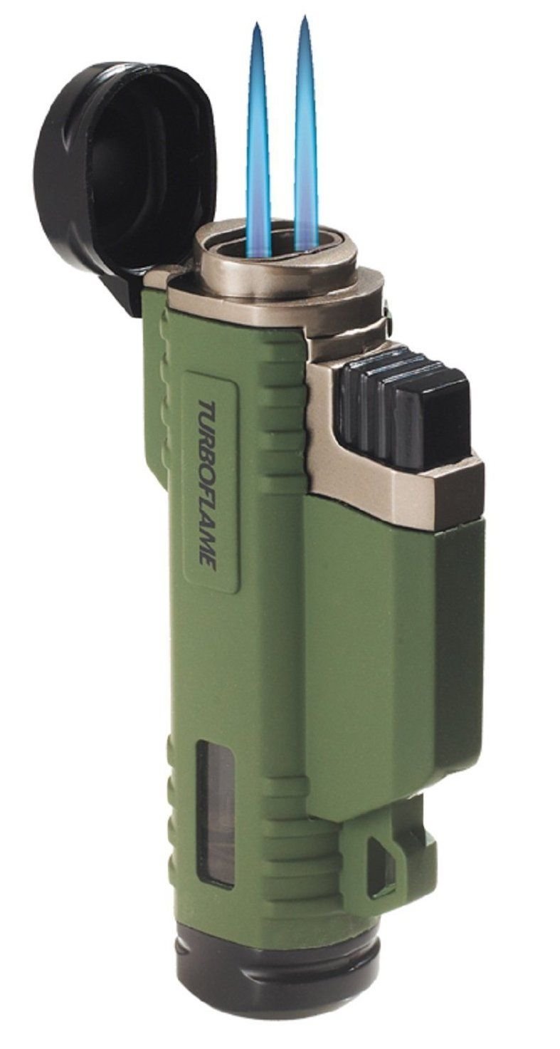 Highlander Turbo Lighter with Twin Flame Olive Green