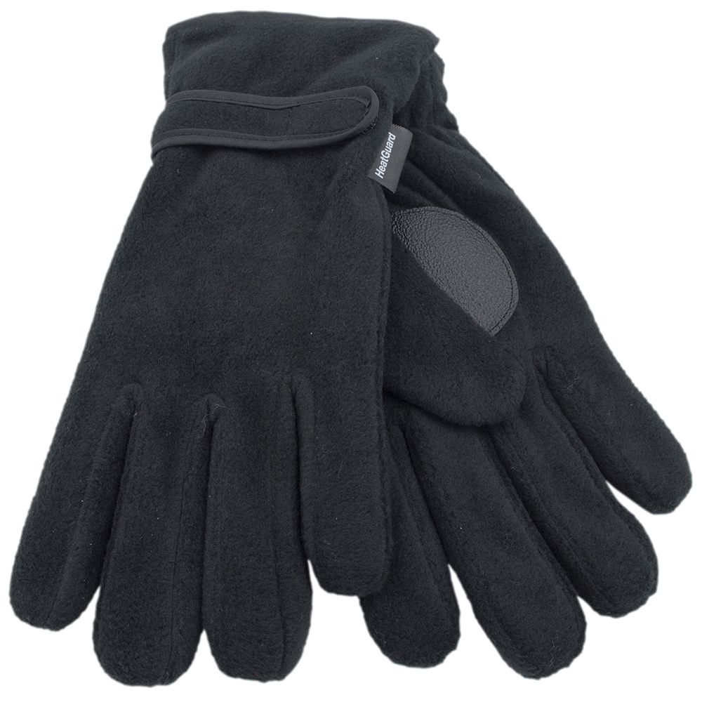 Mens Thinsulate Polar Fleece Gloves Black M/L or L/XL
