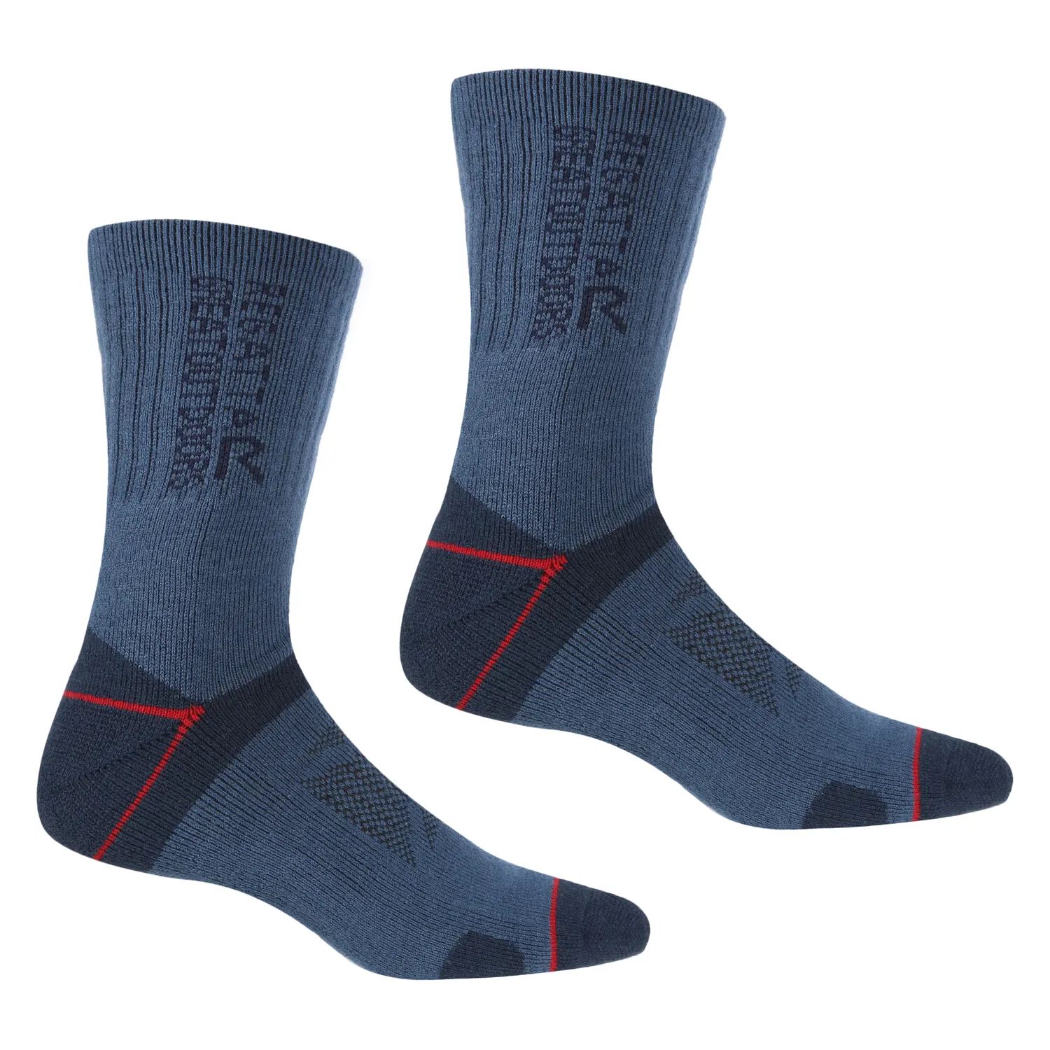 Regatta Blister Protect II Walking Socks Dark Denim/Dark Red