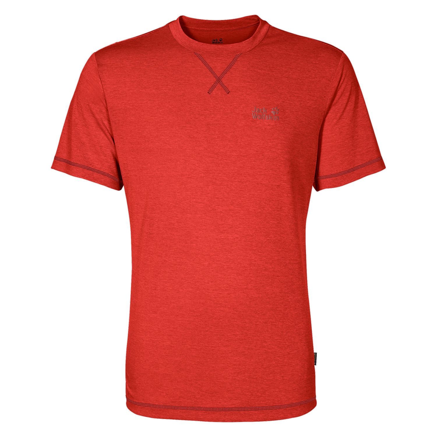 Jack Wolfskin Crosstrail T-Shirt - Mens (Lava red)