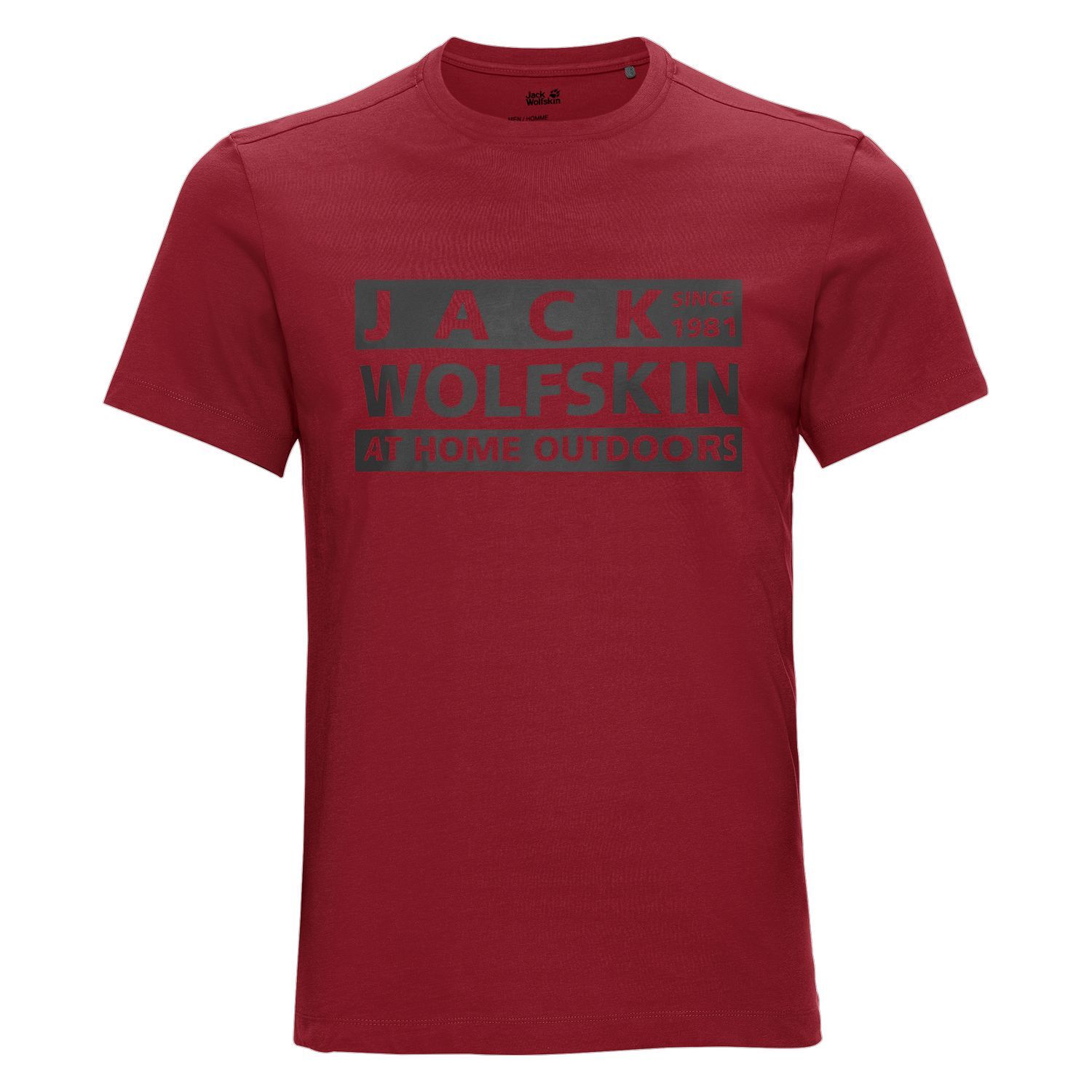 Jack Wolfskin Brand T-Shirt - Mens (Dark Lacquer Red)
