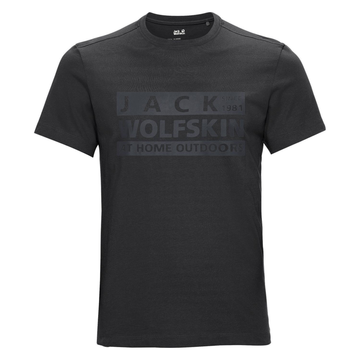 Jack Wolfskin Brand T-Shirt - Mens (Black)