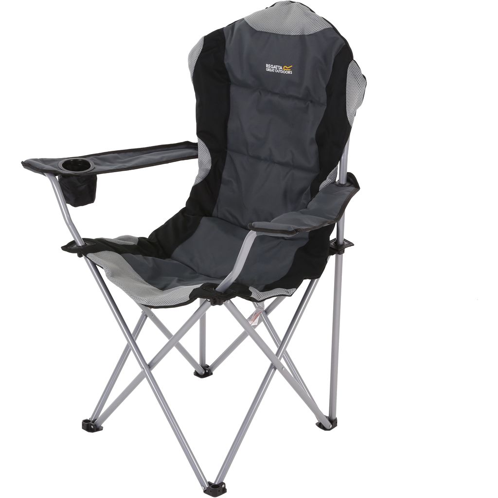 Regatta Kruza Folding Camping Chair Black/Seal Grey