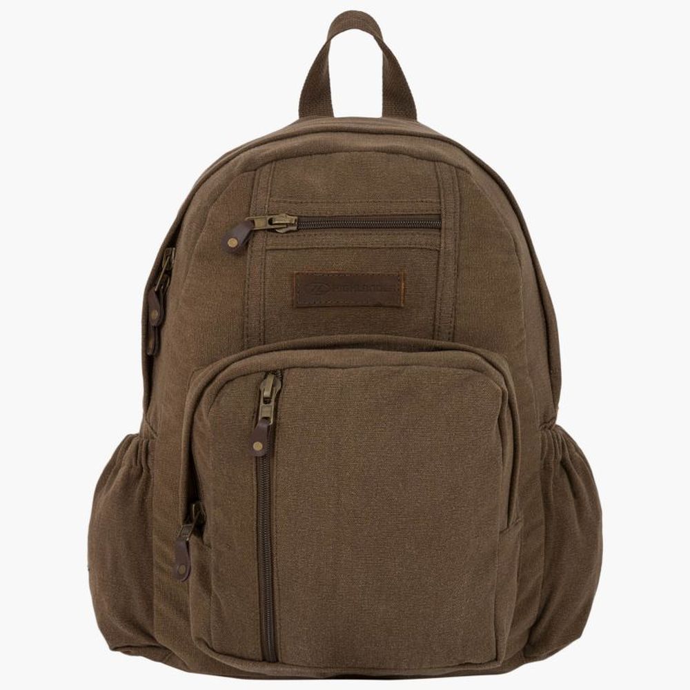 Highlander Salem Canvas 18L Backpack Brown