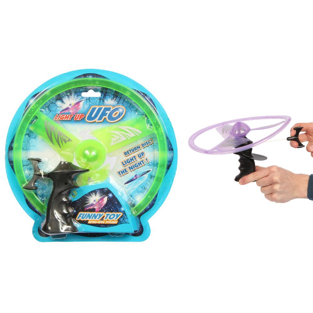 Flying Light Up UFO Disc Choice of 3 Assorted Colours