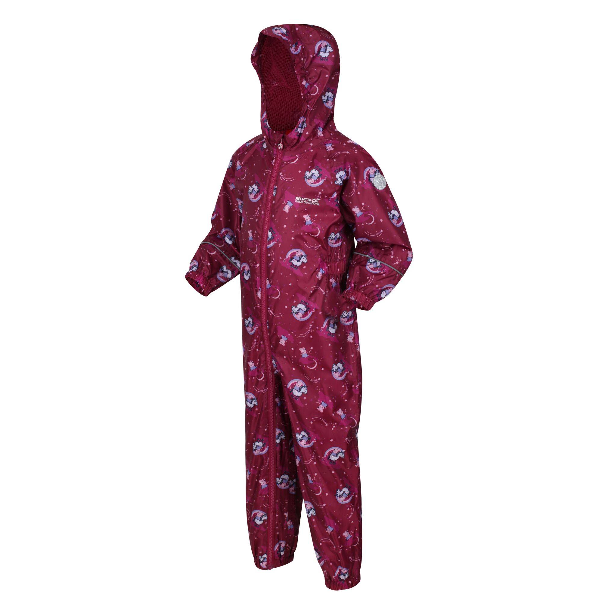 Regatta Peppa Pig Pobble Waterproof Suit Raspberry Radiance