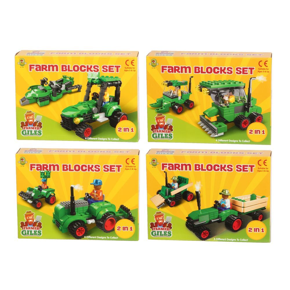 Farm Tractor Block Set 4 designs, sold separately